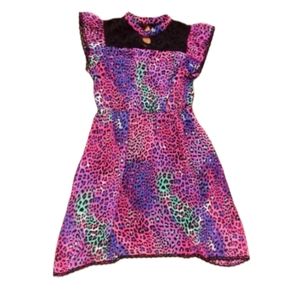 3/$25 Disney Boutiques Descendants cheetah pink purple cap sleeve dress large